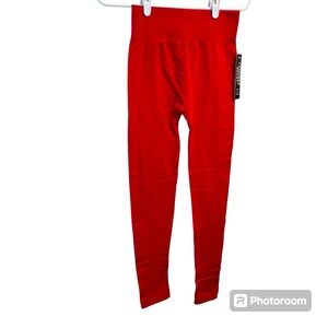 NWT Leggings Depot Fleece Lined Red Leggings Womens One Size